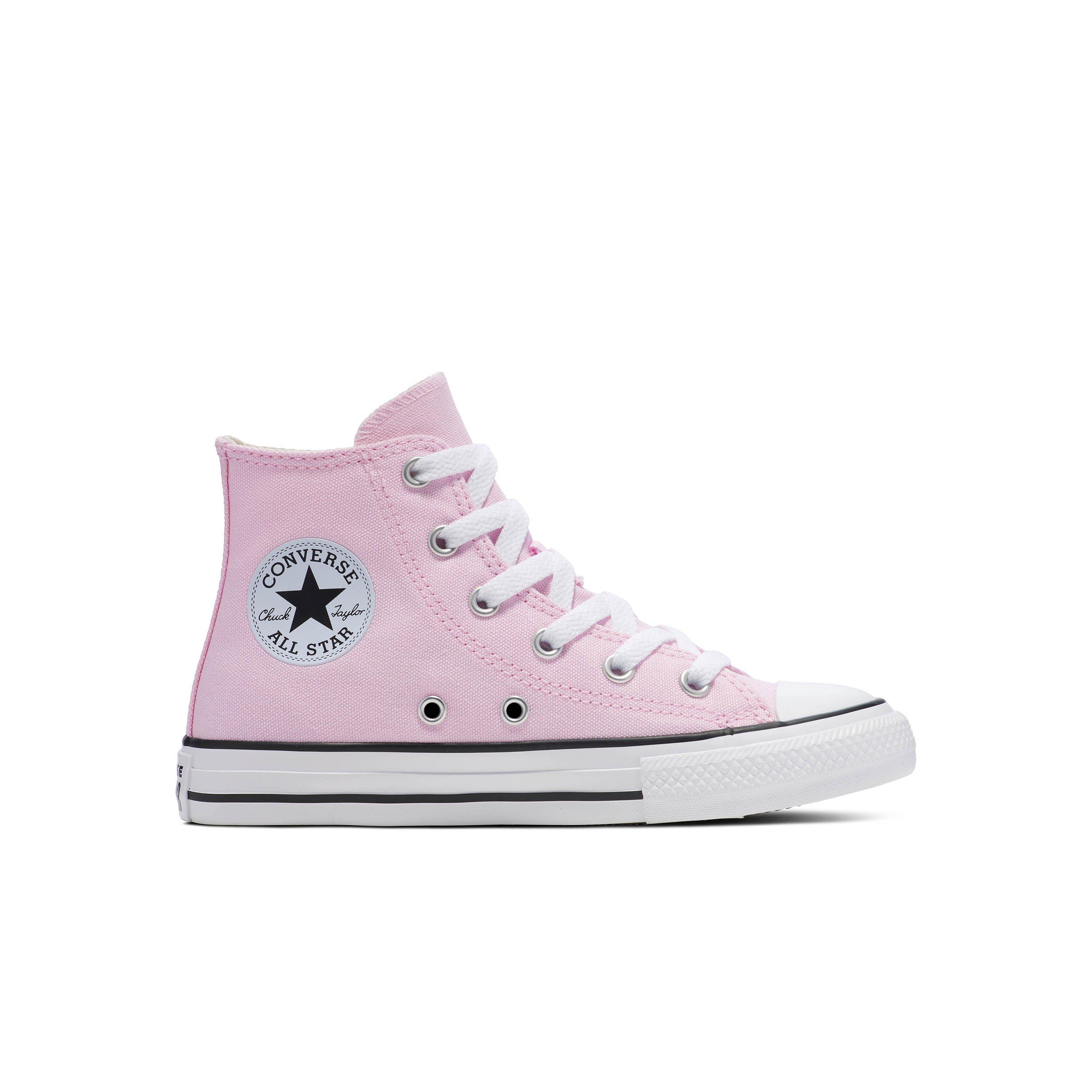 Converse Chuck Taylor All Star Hi Pink White Preschool Girls Shoe Hibbett